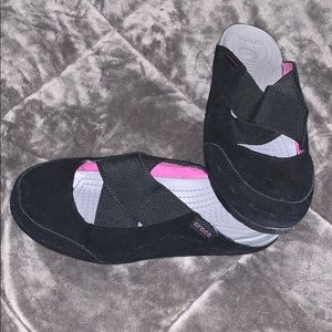 Black Suede Crocs Mules Size 8 (Barely Worn)